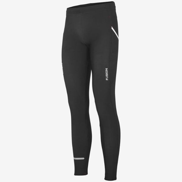 Sorte Fusion Hot Long Tights - Varmeløsning til kølige vintermåneder. Finstrikket materiale modstår vind og kulde, mens den bløde bagside bevarer kroppens varme.