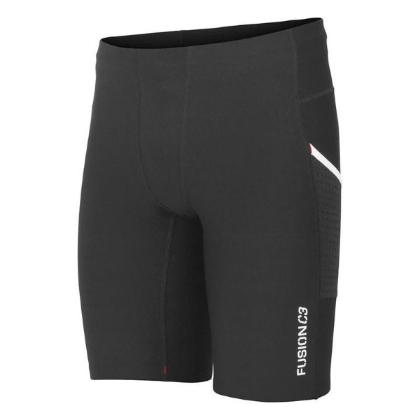 Sorte mænds short tights, perfekte til lange løbeture og træning.