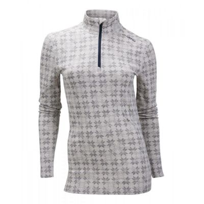 Ulvang Maristua turtle neck w_zip W Vanilla/Grey Melange