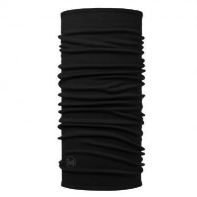 Buff Midweight Merino Wol Neck Gaiter Black