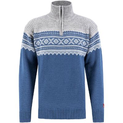 Ulvang Marius Half Zip Ms Indian Teal/Vanilla/Grey Melange