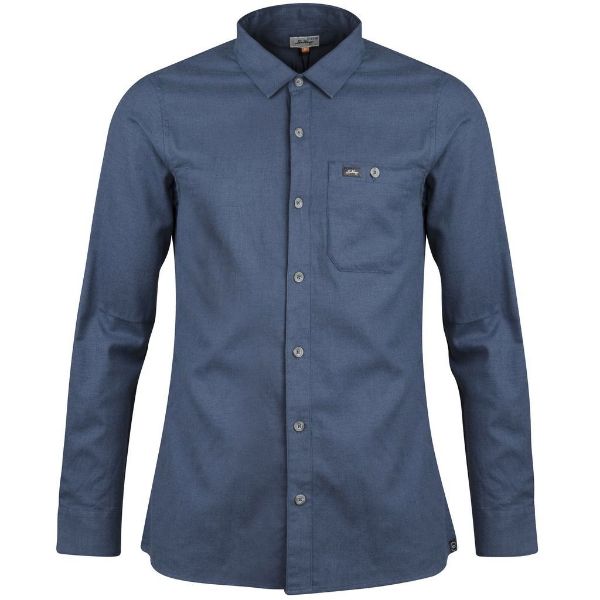 Lundhags Ekren Solid Ms LS Skjorta Mid Blue