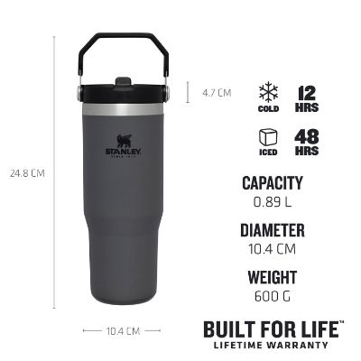 Stanley Iceflow Flip Straw Tumbler 0,89 i farven Charcoal