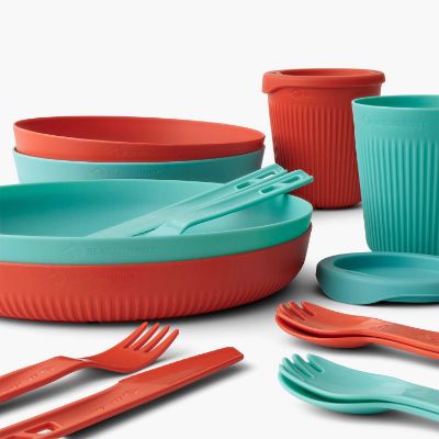 Sea to Summit Passage Dinnerware Set - [2P] [14 Piece] - Blue + Orange 
