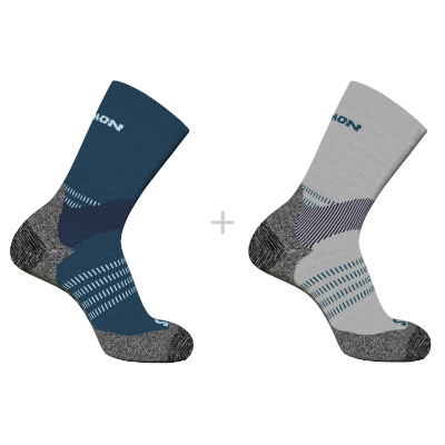 Salomon X Ultra Access Crew 2-pack i farven Quarry / Stargazer / Carbon