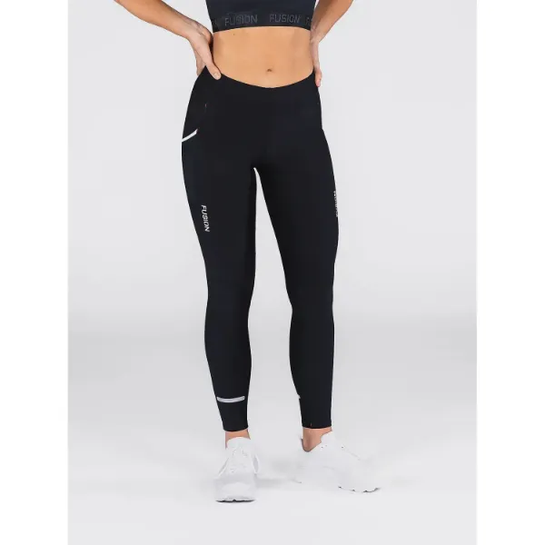 Sorte Fusion C3 Long Tights Designet til at modstå gentagne træningssessioner og hyppige vaske