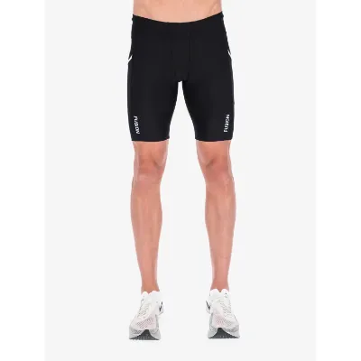 Sorte mænds short tights, perfekte til lange løbeture og træning.