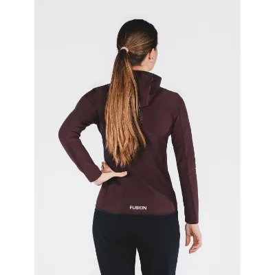 Stilfuld og funktionel Women's Recharge Hoodie med lynlås, opkradset fleece og unik isoleringsevne. Perfekt til aktive kvinder, der søger komfort og stil i farven  Aubergine