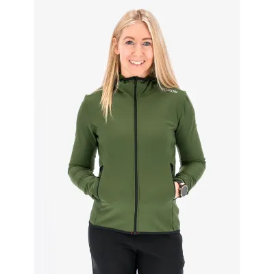 Stilfuld og funktionel Women's Recharge Hoodie med lynlås, opkradset fleece og unik isoleringsevne. Perfekt til aktive kvinder, der søger komfort og stil i farven Green