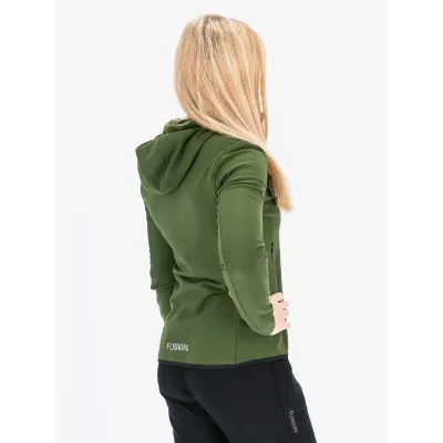 Stilfuld og funktionel Women's Recharge Hoodie med lynlås, opkradset fleece og unik isoleringsevne. Perfekt til aktive kvinder, der søger komfort og stil i farven Green