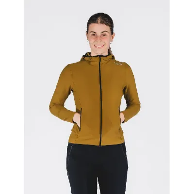 Stilfuld og funktionel Women's Recharge Hoodie med lynlås, opkradset fleece og unik isoleringsevne. Perfekt til aktive kvinder, der søger komfort og stil i farven  Mustard