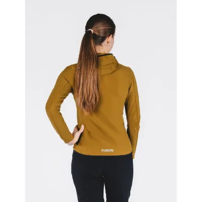 Stilfuld og funktionel Women's Recharge Hoodie med lynlås, opkradset fleece og unik isoleringsevne. Perfekt til aktive kvinder, der søger komfort og stil i farven Mustard