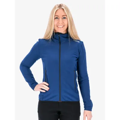 Stilfuld og funktionel Women's Recharge Hoodie med lynlås, opkradset fleece og unik isoleringsevne. Perfekt til aktive kvinder, der søger komfort og stil i farven Night Blue