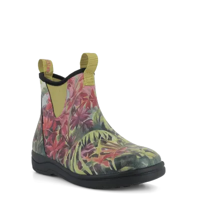 Green Comfort Rain Rubberboot Women i farven Hibiscus