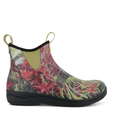 Green Comfort Rain Rubberboot Women i farven Hibiscus