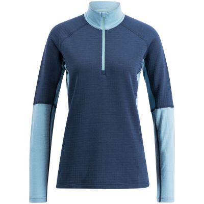 Lundhags Prime merino half zip w - Light Navy/Fjord Blue
