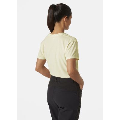 Helly Hansen Women's Skog Recycled Graphic T-Shirt i knækket hvid med grønt print midt på brystet