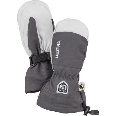 Hestra Army Leather Heli Ski Jr Mitt Grey