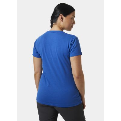 Helly Hansen Women's Skog Recycled Graphic T-Shirt i blå med beige print på fronten
