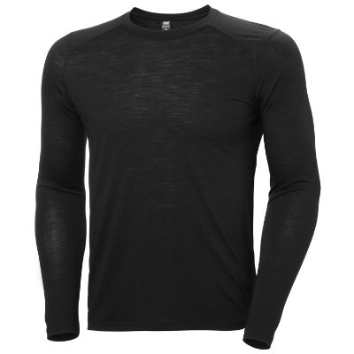 Helly Hansens Herre HH® Durawool Crew Langærmet base layer top kombinerer ZQ-certificeret Merino uld og Cordura® for naturlig lugtkontrol og temperaturregulering i sort