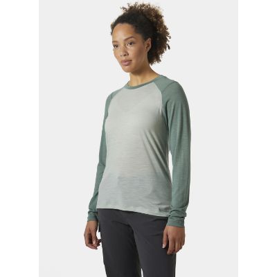 Helly Hansen Women’s HH® Durawool Crew Langærmet base layer top fremstillet med ZQ-certificeret Merino uld og Cordura® der sikrer fugtabsorberende og temperaturregulerende egenskaber i grøn