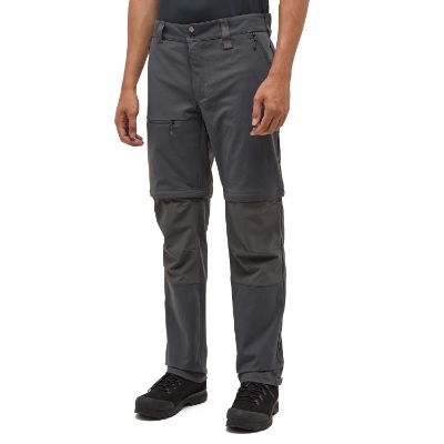Haglöfs Mid Standard Zip-Off Pant. Disse alsidige bukser kombinerer funktionalitet og komfort med deres slidstærke Climatic™ materiale. Udstyret med to åbne håndlommer og en praktisk lynlåslomme på låret.