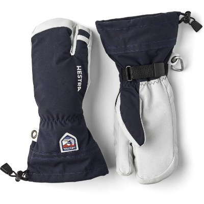 Hestra Army Leather Heli Ski 3 Finger Unisex  Navy