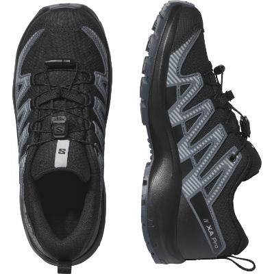 Salomon XA Pro V8 WP J i farven Black / Turbulence / Quarry